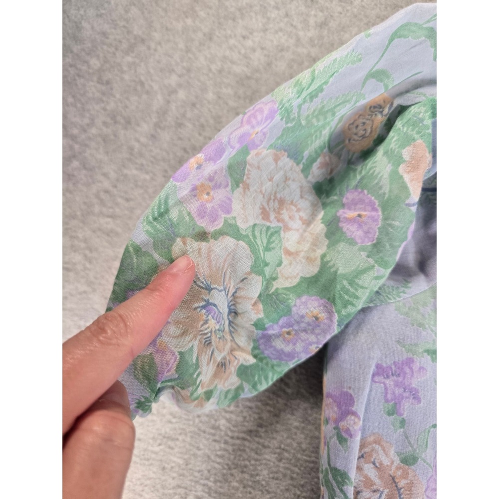 Jody of California Dress Womens XS Purple Vintage 70s Floral Prairie Cottagecore - Picture 12 of 16